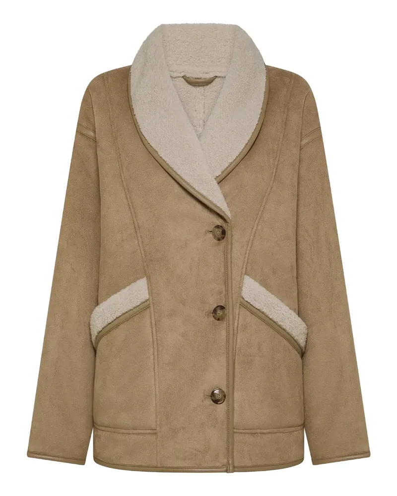 Seventy faux-shearling-collar jacket - Nude Nude