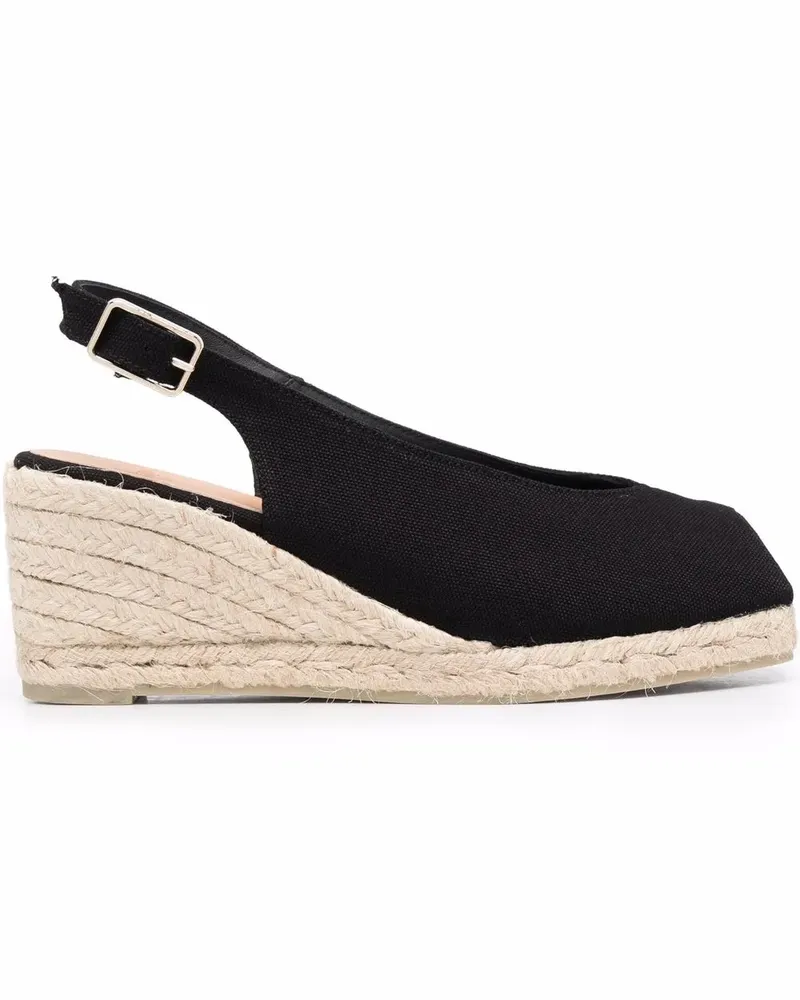 Castañer Peeptoe-Espadrilles - Schwarz Schwarz