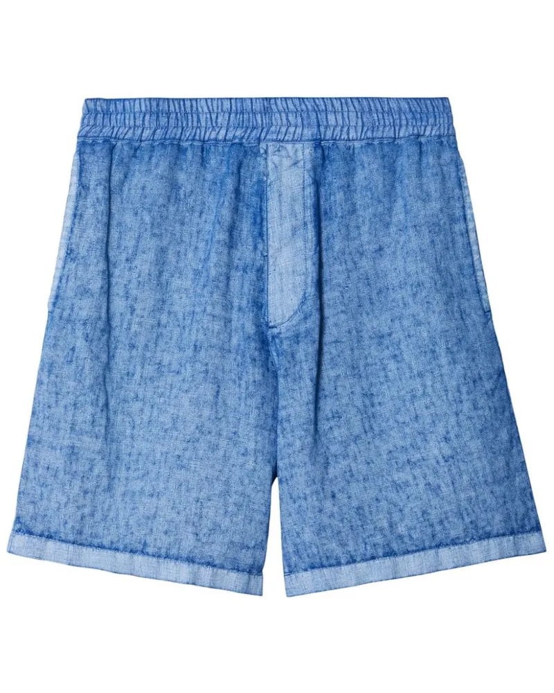 Burberry Leinenshorts mit Equestrian Knight-Applikation - Blau Blau