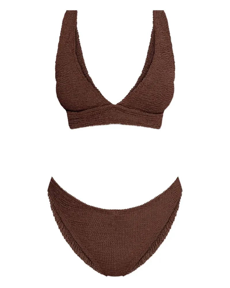 Hunza G metallic crinkle bikini - Braun Braun
