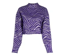 Cropped-Pullover mit Zebra-Print