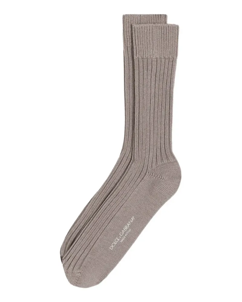 Dolce & Gabbana Socken aus Baumwolle und Wolle - Nude Nude