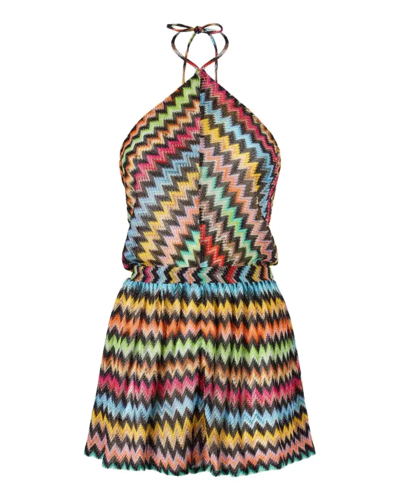 Missoni zigzag-knit halterneck playsuit - Schwarz Schwarz