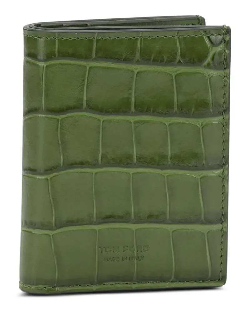 Tom Ford Portemonnaie mit Kroko-Optik - Grün Grün