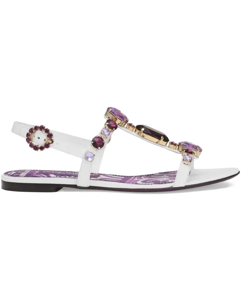Dolce & Gabbana Sandalen mit Strass - Weiß Weiß