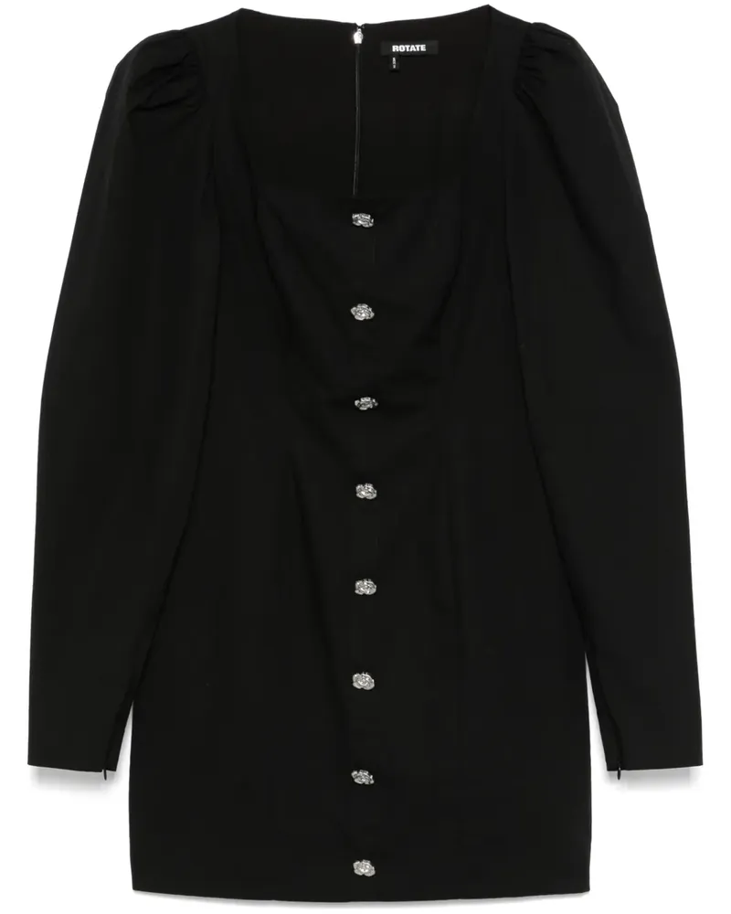 ROTATE Birger Christensen Minikleid mit langen Ärmeln - Schwarz Schwarz
