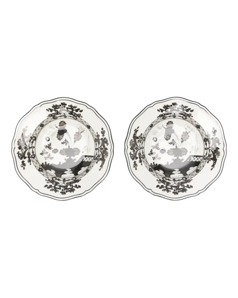 Ginori 1735 Oriente Italiano Suppenteller mit Blumen-Print (2er-Set) - Weiß Weiß