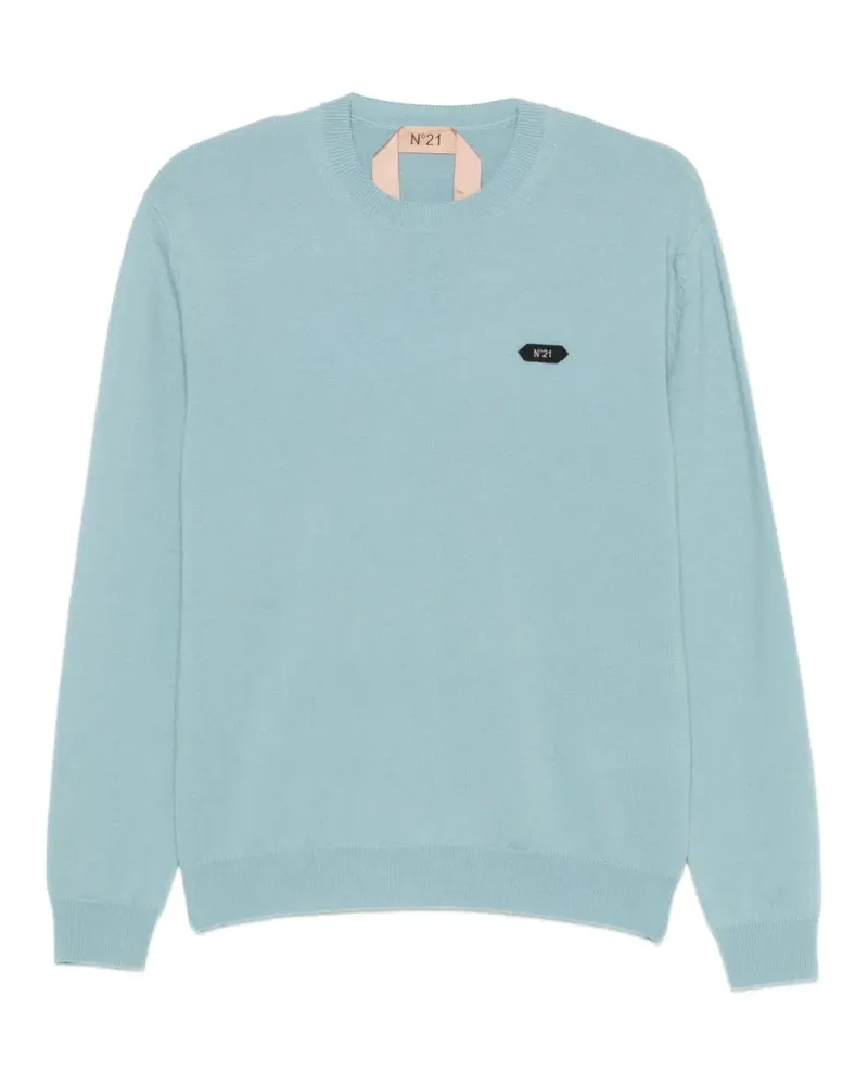 N° 21 Pullover mit Logo-Patch - Blau Blau