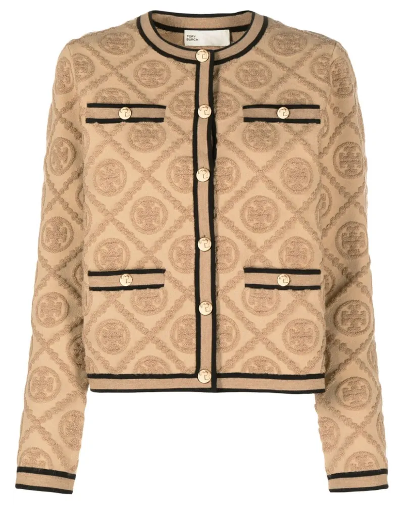 Tory Burch Kendra Cardigan mit Prägung - Braun Braun
