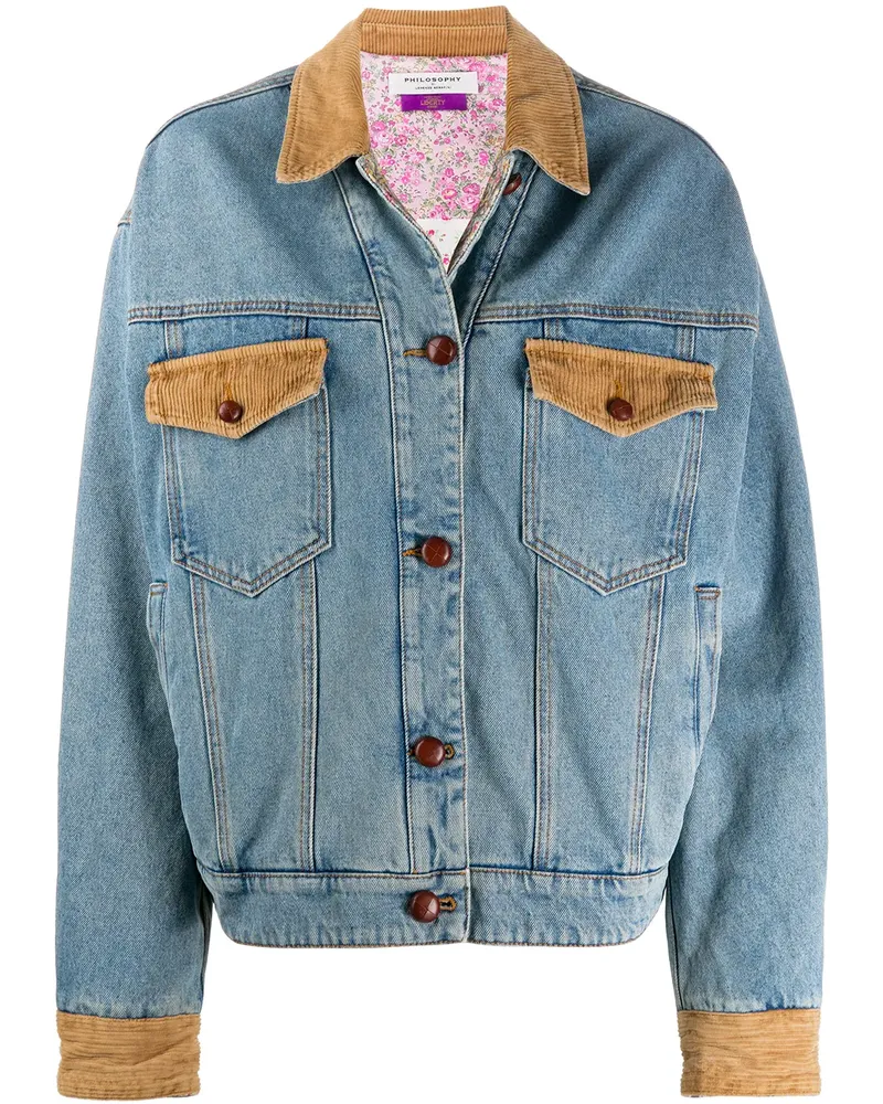 Philosophy Di Lorenzo Serafini Jeansjacke aus Cord - Blau Blau
