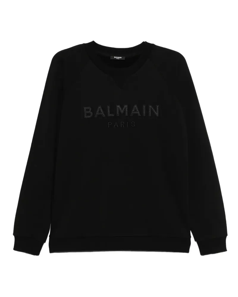 Balmain Sweatshirt mit Logo-Stickerei - Schwarz Schwarz