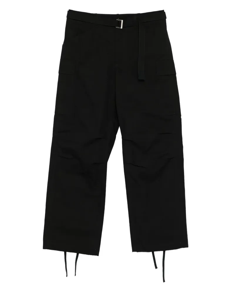 Sacai Ripstop-Cargohose mit Gürtel - BLACK Black
