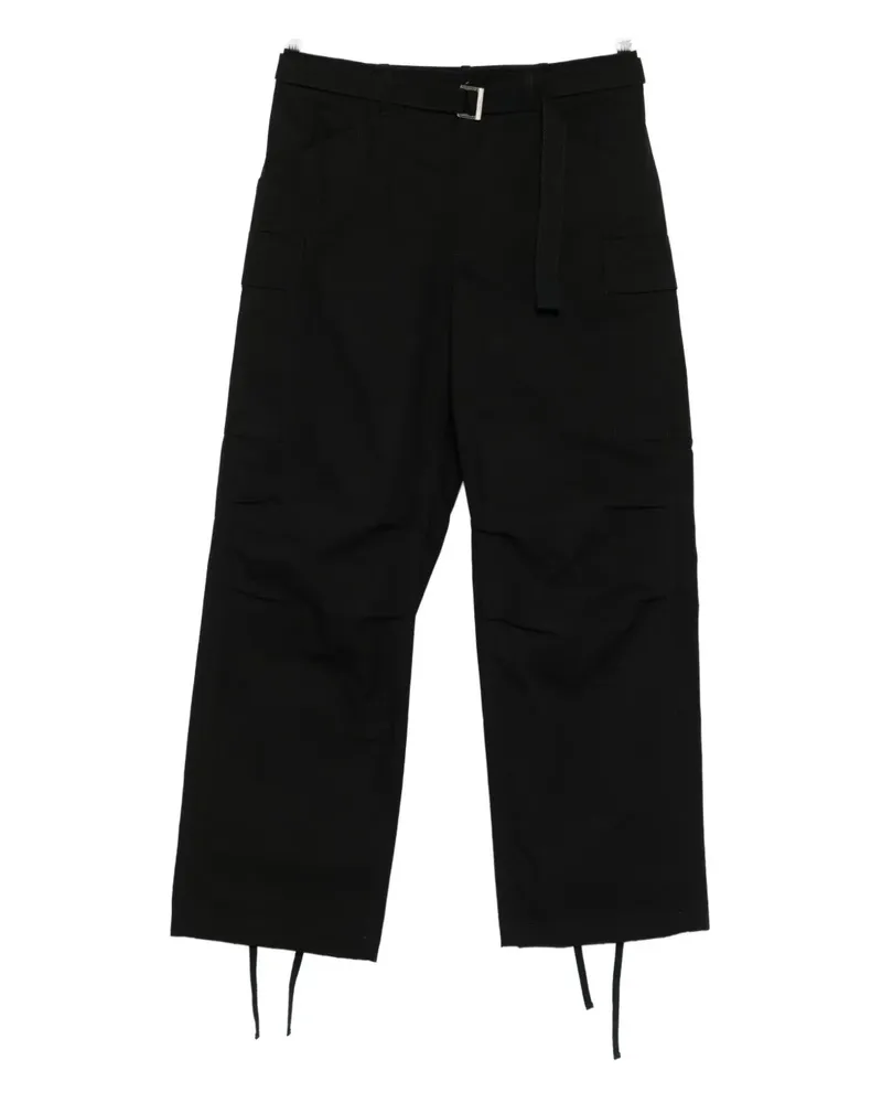 Sacai belted ripstop cargo trousers - BLACK Black