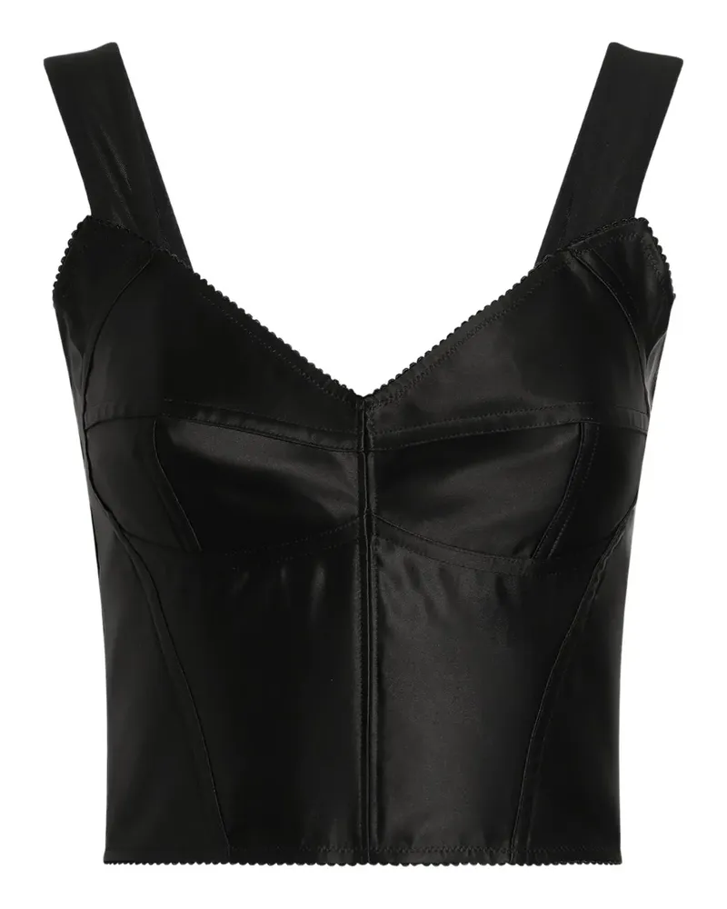 Dolce & Gabbana Oberteil aus Satin - Schwarz Schwarz