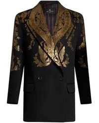 Etro Sakko mit Metallic-Paisley Schwarz