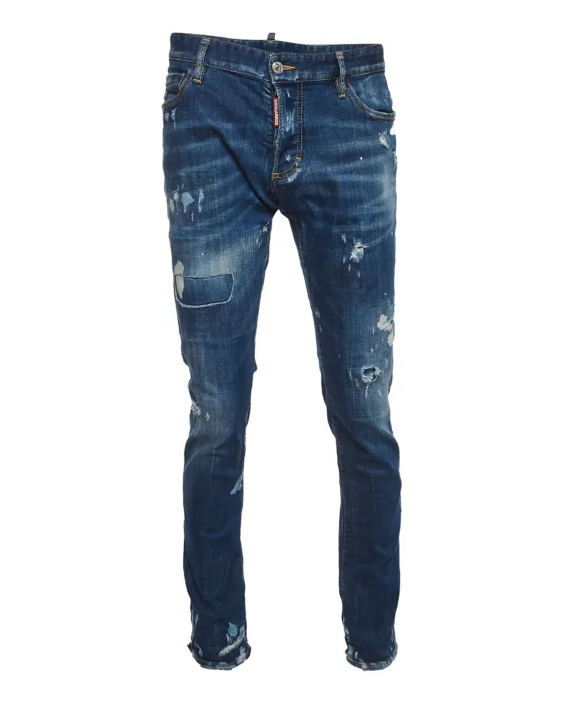 Dsquared2 paint-splatter distressed jeans - Blau Blau