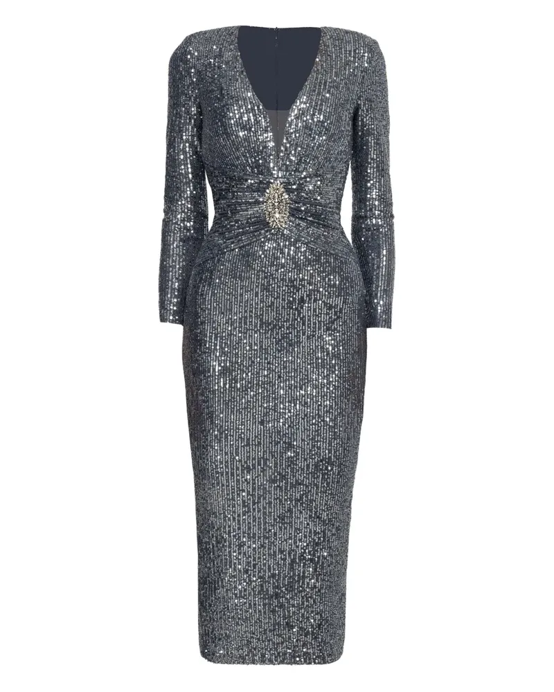 NISSA sequined midi dress - Grau Grau