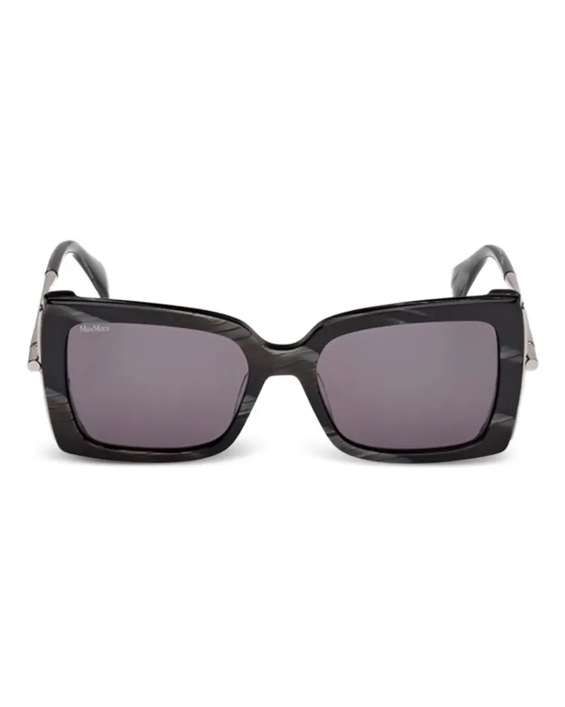 Max Mara Sonnenbrille mit geometrischem Gestell - Schwarz Schwarz