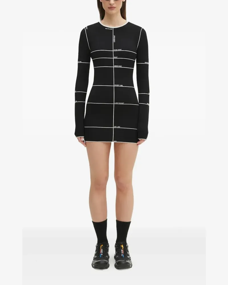 VETEMENTS Midikleid mit Intarsienmuster - Schwarz Schwarz