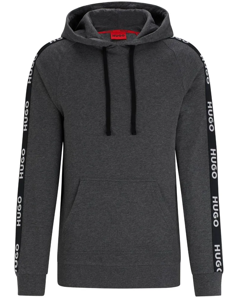 HUGO BOSS Hoodie mit Logo-Streifen - Grau Grau
