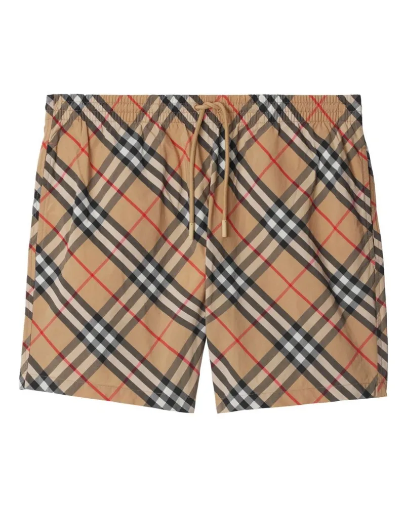 Burberry Karierte Badeshorts mit Kordelzug - Nude Nude