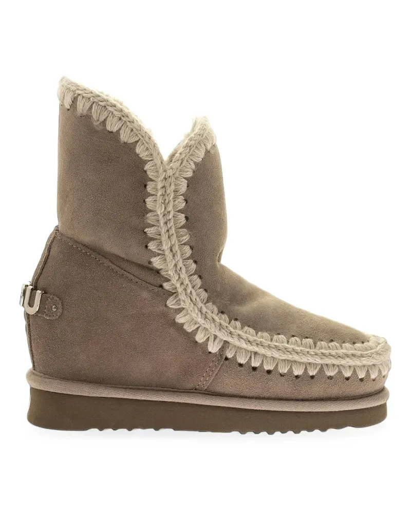 Mou Stiefeletten mit gehäkeltem Besatz - Braun Braun