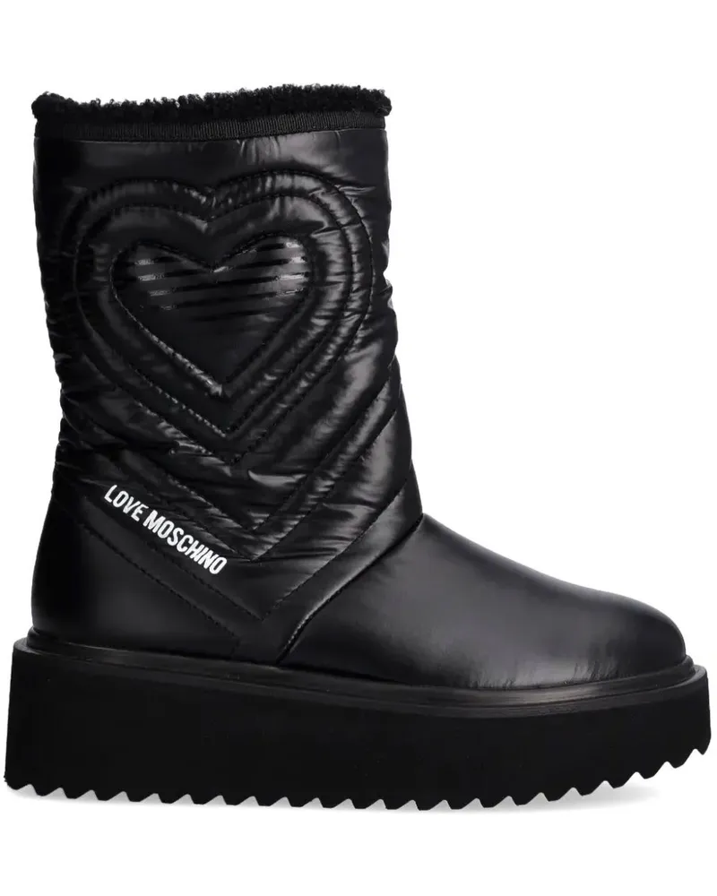 Moschino Gesteppte Stiefel - Schwarz Schwarz