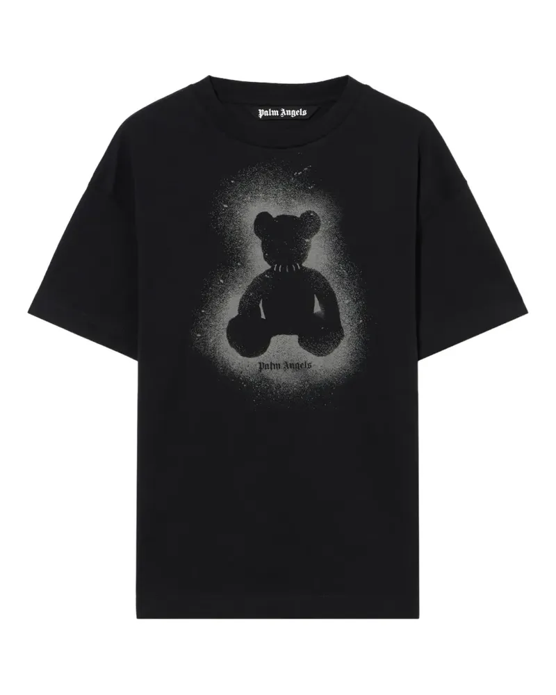 Palm Angels T-Shirt mit Graffiti-Print - Schwarz Schwarz