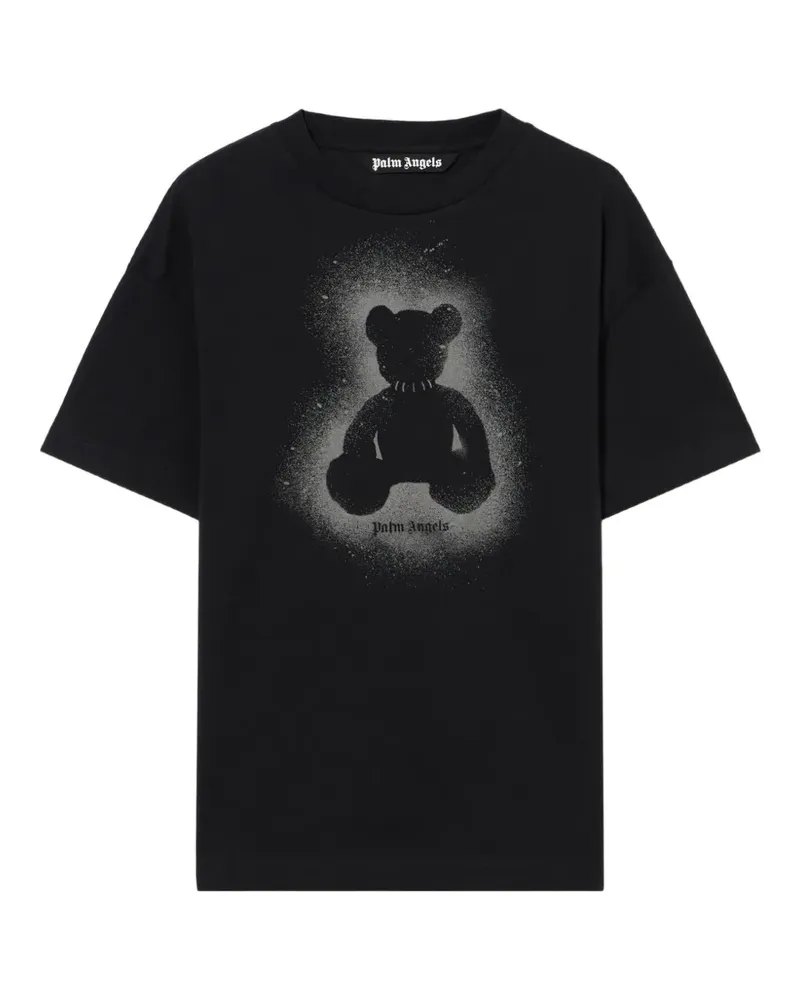 Palm Angels spray bear graphic T-shirt - Schwarz Schwarz
