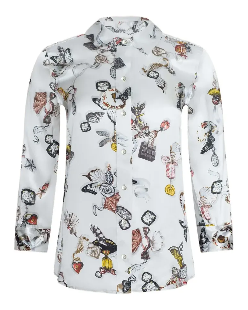 L'Agence Danie graphic-print blouse - Weiß Weiß