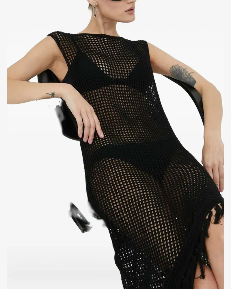 Gestuz Kleid mit Fransen - Schwarz Schwarz