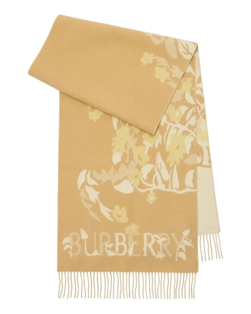 Burberry Equestrian Knight Schal mit Blumenmuster - Nude Nude