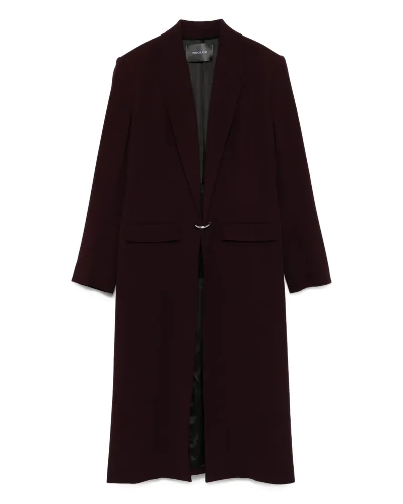 Thierry Mugler Wollmantel mit fallendem Revers - Rot Rot