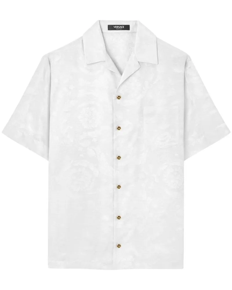 Versace Hemd aus Barocco-Jacquard - Weiß Weiß
