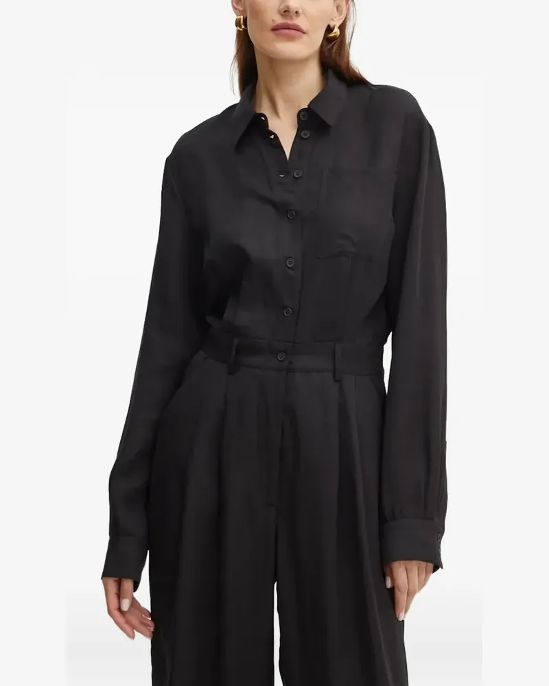 Bardot Zarri Jumpsuit mit Falten - Schwarz Schwarz