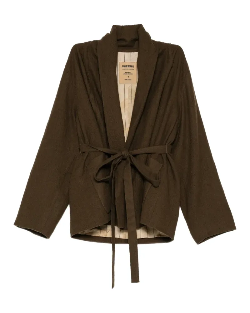 Uma Wang Schalkragen-Jacke mit Gürtel - Braun Braun
