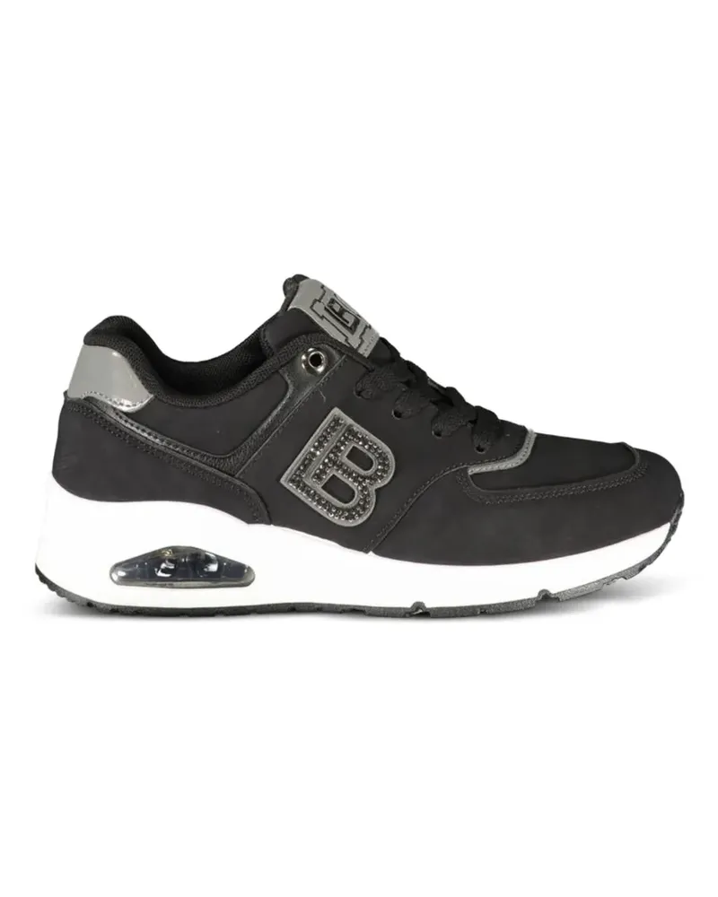 Laura Biagiotti logo-patch crystal-embellished sneakers - Schwarz Schwarz