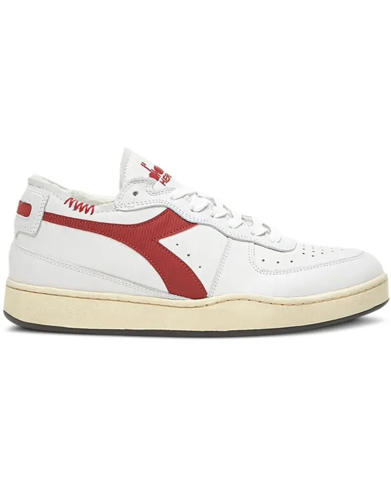 Diadora Mi Basket Row Cut "White Garnet" Sneakers - Weiß Weiß