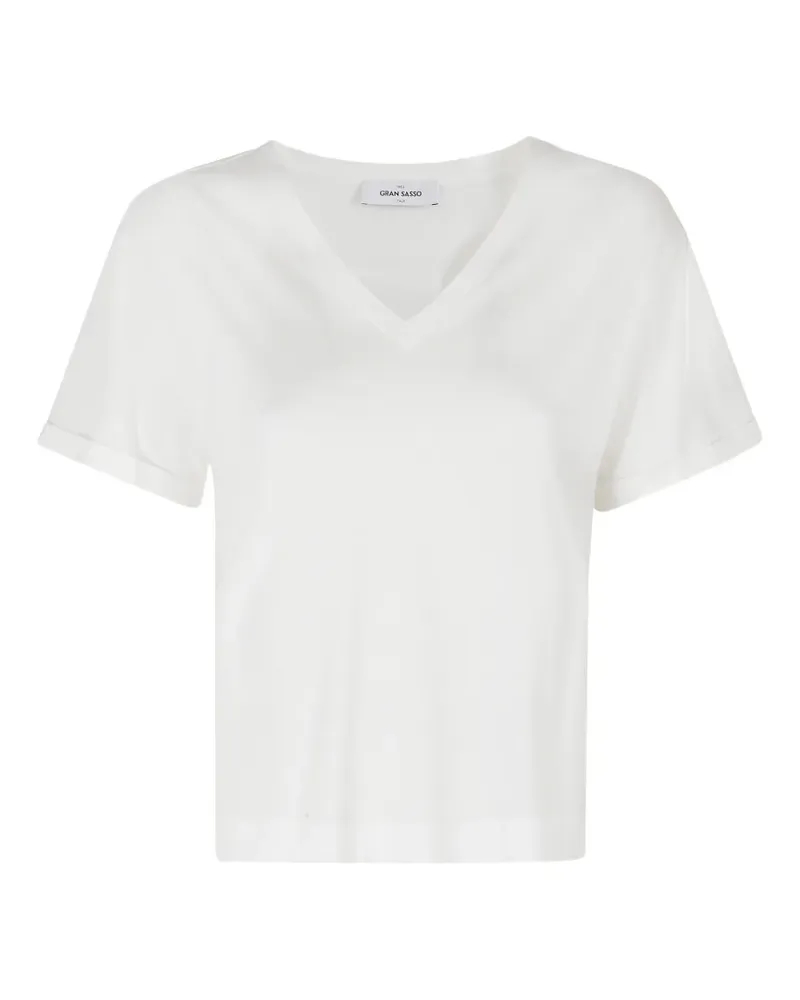 Gran Sasso V-neck short sleeved T-shirt - Weiß Weiß