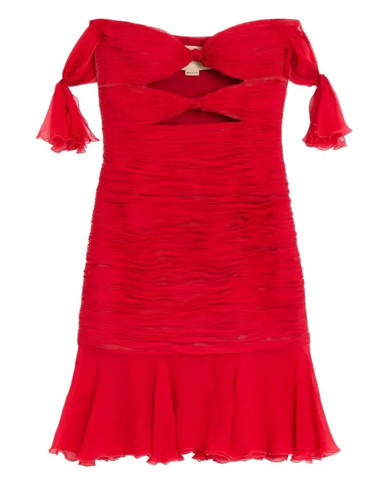 Valentino Garavani Ausgestelltes Chiffonkleid - Rot Rot