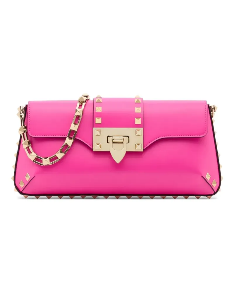 Valentino Garavani Rockstud calfskin shoulder bag - Rosa Rosa