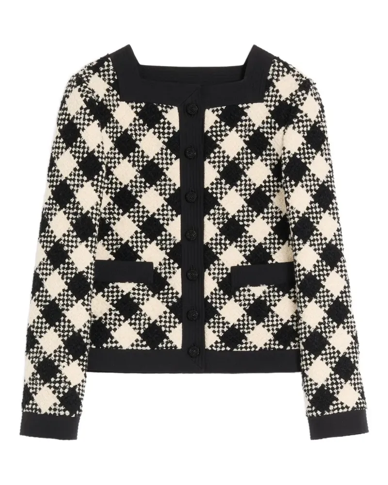 Valentino Garavani Damier Blazer mit Tweed-Besatz - Schwarz Schwarz