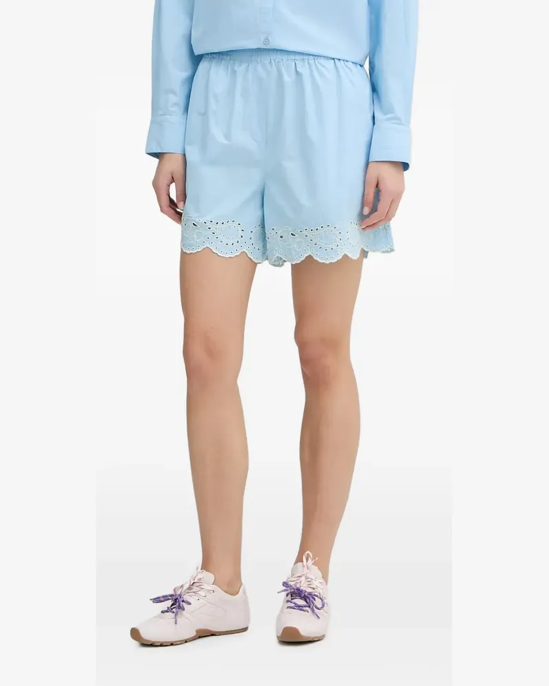 Stine Goya broderie-anglaise scalloped-hem shorts - Blau Blau