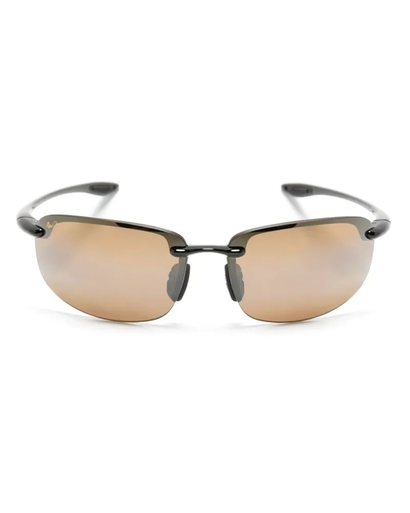 Maui Jim Hookipa Sonnenbrille mit eckigem Gestell Schwarz