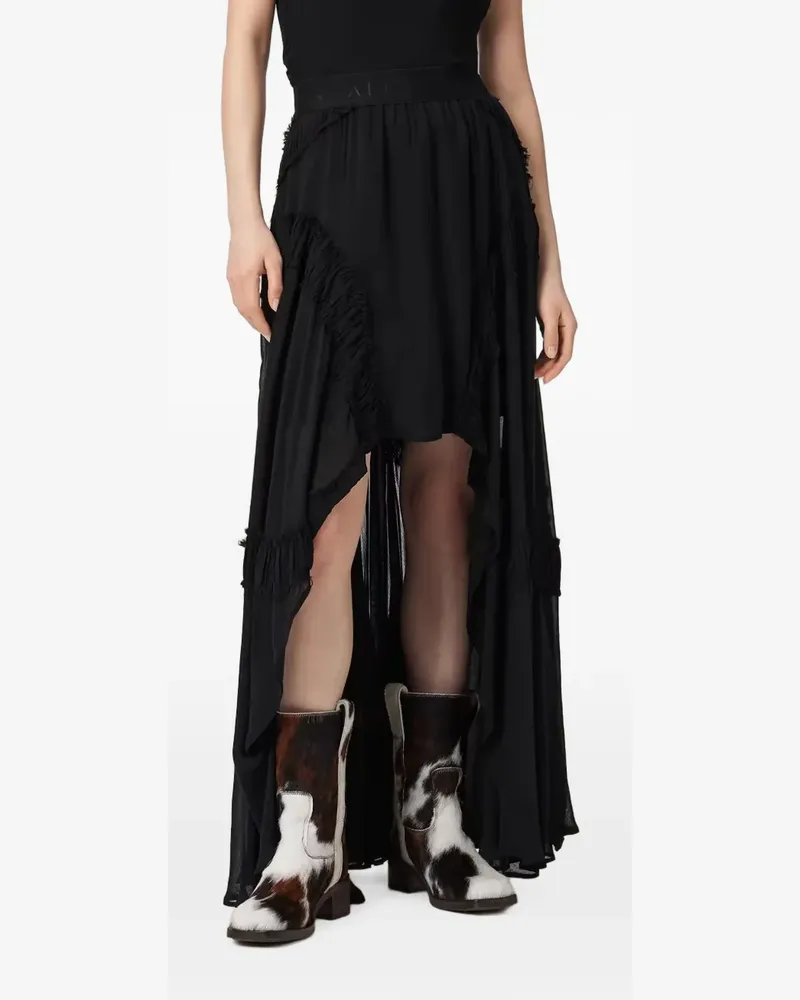 AllSaints Dorina ruffled asymmetric skirt - Schwarz Schwarz