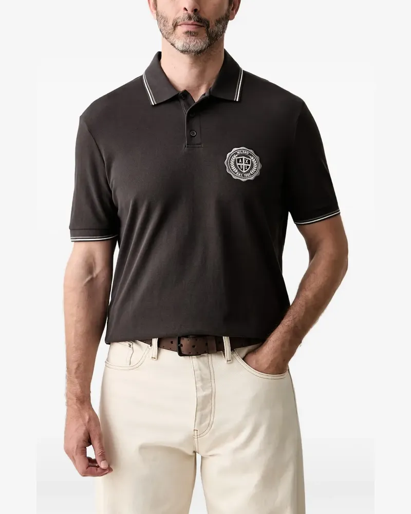 Armani Exchange logo-detail polo shirt - Braun Braun