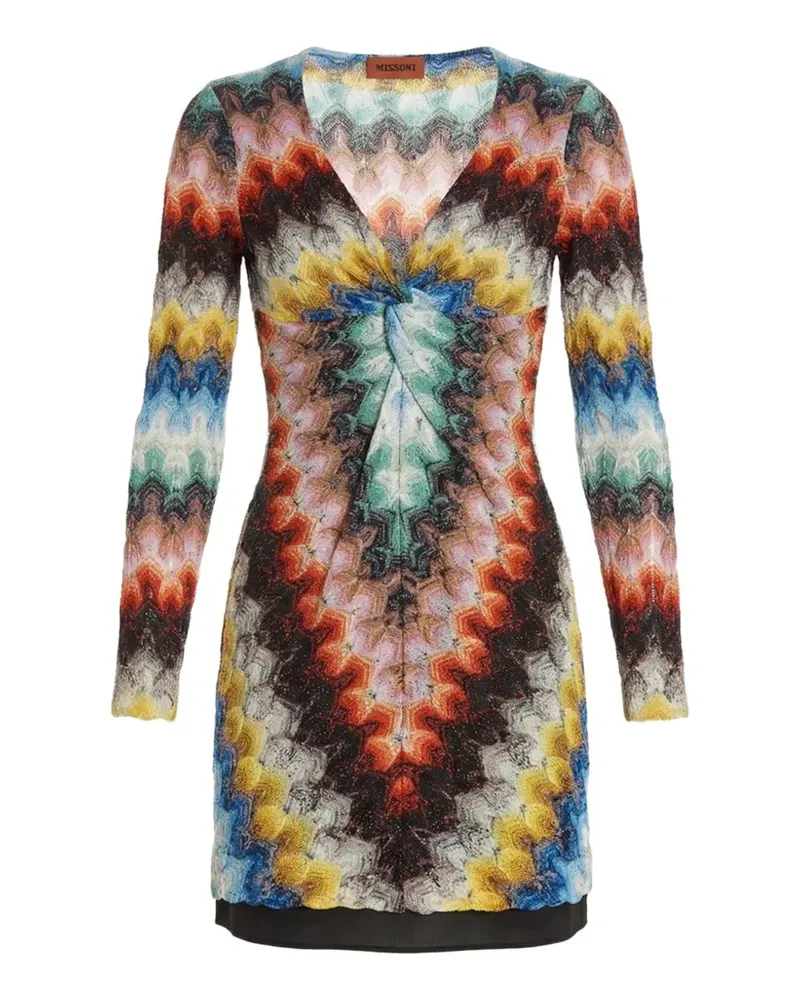 Missoni V-neck patterned mini dress - Schwarz Schwarz