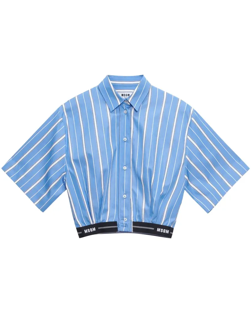 MSGM Gestreiftes Hemd - Blau Blau