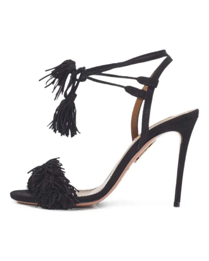 Aquazzura Wild Thing Sandalen mit Fransen - Schwarz Schwarz