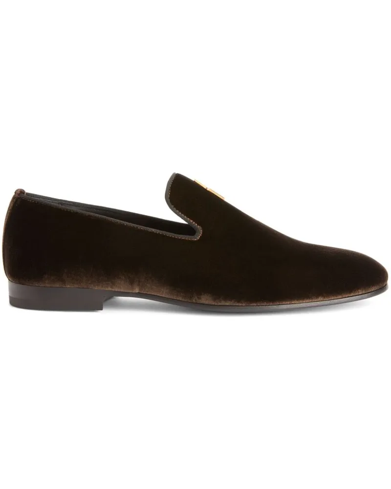 Giuseppe Zanotti G-Flash Loafer aus Samt - Braun Braun